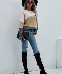 MY Smaibulun | ELMA Knit Jumper - Apricot Block New In Clothing