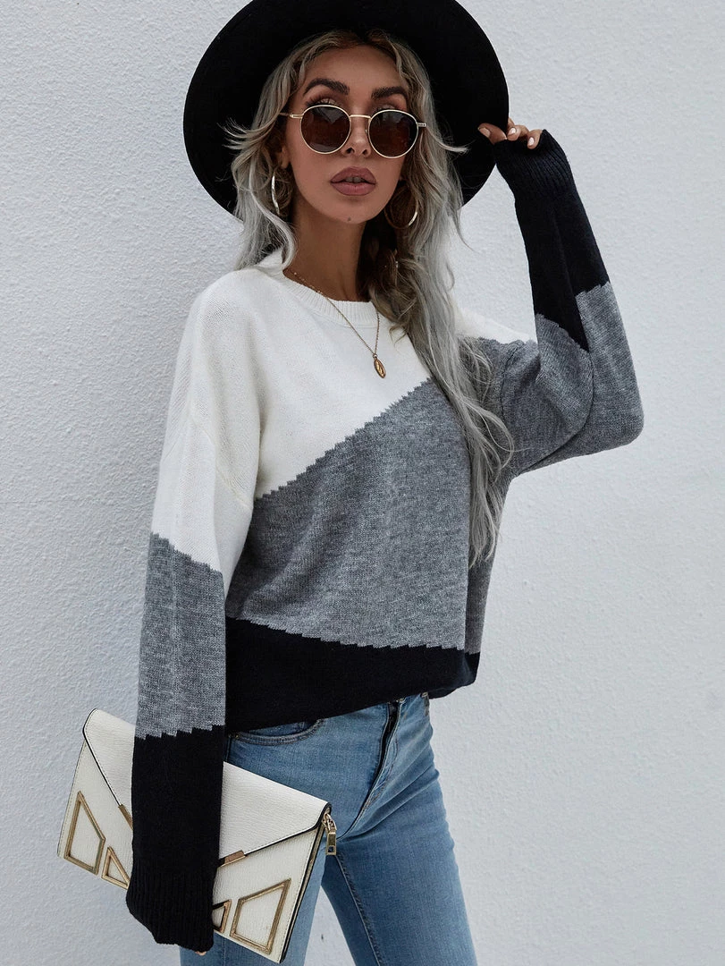 MY Smaibulun | ELMA Knit Jumper - Grey Block 2 MY Smaibulun | ELMA Knit Jumper - Grey Block