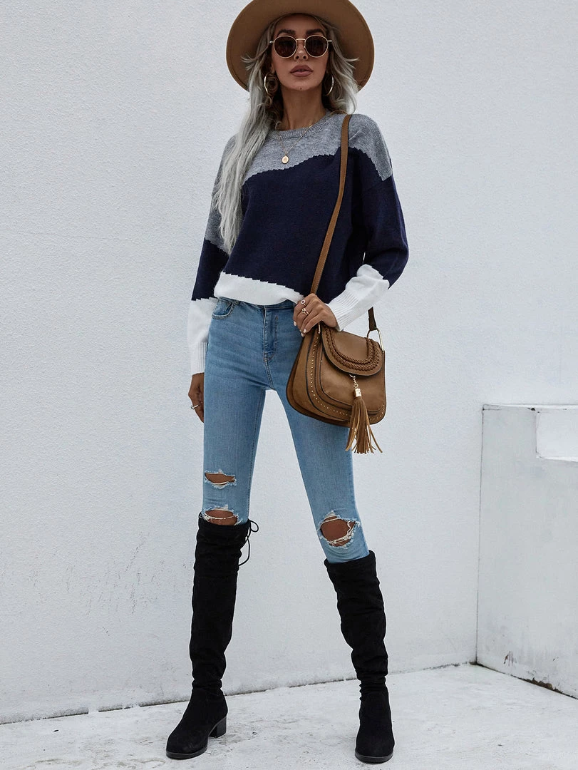 MY Smaibulun | ELMA Knit Jumper - Navy Block New In Clothing 3 MY Smaibulun | ELMA Knit Jumper - Navy Block New In Clothing