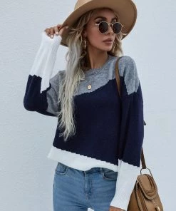 MY Smaibulun | ELMA Knit Jumper - Navy Block New In Clothing