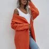 MY New In Clothing Smaibulun | Braid Open Knit Long Cardigan - Orange