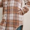 YBL Smaibulun | Gingham Button-Up Shirt Jacket - Brown