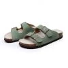 GLF New In Shoes Maibulun | Green Double-Buckle Wide-Strap Suede Leather Sandals