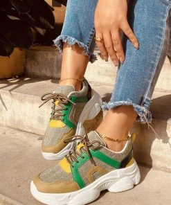 HT En Bloom | Khaki Green Ugly Sole Sneaker