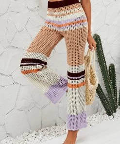 MY BEE CROCHET WIDE LEG PANTS - KHAKI NEW ARRIVALS