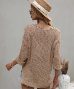 MY CAUGHT KNIT TOP - KHAKI 8 MY CAUGHT KNIT TOP - KHAKI