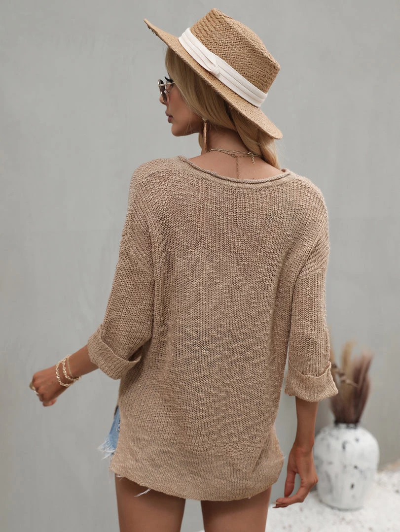 MY CAUGHT KNIT TOP - KHAKI 3 MY CAUGHT KNIT TOP - KHAKI
