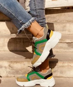 HT En Bloom | Khaki Green Ugly Sole Sneaker