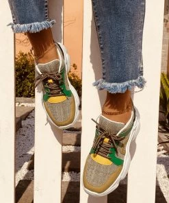 HT En Bloom | Khaki Green Ugly Sole Sneaker