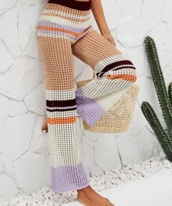 MY BEE CROCHET WIDE LEG PANTS - KHAKI NEW ARRIVALS