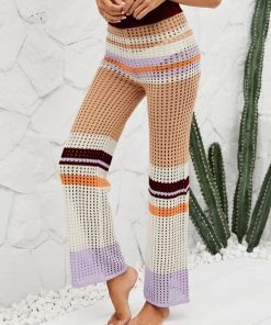 MY BEE CROCHET WIDE LEG PANTS - KHAKI NEW ARRIVALS