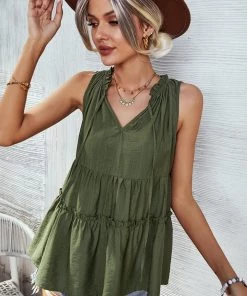 DY New In Clothing TONYA TANK TOP - KHAKI