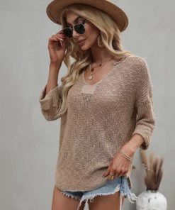 MY CAUGHT KNIT TOP - KHAKI 10 MY CAUGHT KNIT TOP - KHAKI