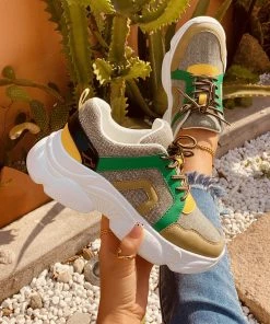 HT En Bloom | Khaki Green Ugly Sole Sneaker