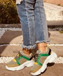 HT En Bloom | Khaki Green Ugly Sole Sneaker