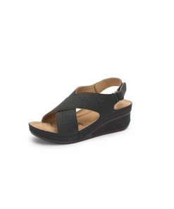 New In Shoes Slingback Perforated Wedge Sandals - SIKETU