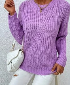 MY Smaibulun | LECIA Lavender Crew Neck Knit Top New In Clothing