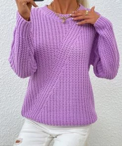 MY Smaibulun | LECIA Lavender Crew Neck Knit Top New In Clothing