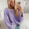 MY New In Clothing Smaibulun Doll | STEPHANIE Lavender Widen Neckline Knit Pullover