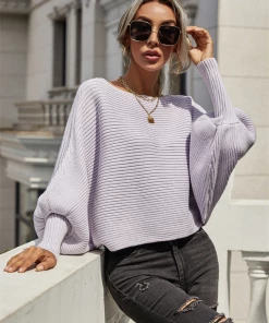 MY Smaibulun | GISELE Lantern Sleeve Tighten Cuff Knit Top - Lavender New In Clothing