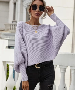 MY Smaibulun | GISELE Lantern Sleeve Tighten Cuff Knit Top - Lavender New In Clothing