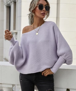 MY Smaibulun | GISELE Lantern Sleeve Tighten Cuff Knit Top - Lavender New In Clothing