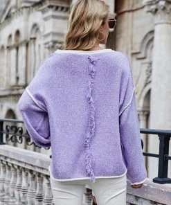 MY New In Clothing Smaibulun Doll | STEPHANIE Lavender Widen Neckline Knit Pullover
