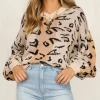 MY Smaibulun | NELLA Leopard Lantern Sleeve Knit Jumper New In Clothing