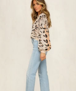 MY Smaibulun | NELLA Leopard Lantern Sleeve Knit Jumper New In Clothing