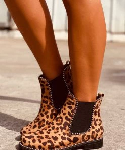 HT New In Shoes En Bloom | Studded Leopard Chelsea Boots