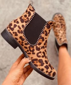 HT New In Shoes En Bloom | Studded Leopard Chelsea Boots