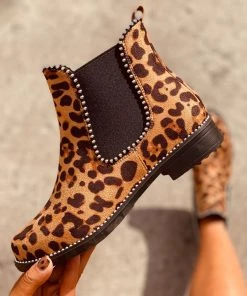 HT New In Shoes En Bloom | Studded Leopard Chelsea Boots