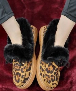 HYHE Smaibulun Doll | Cheetah Faux-Fur Anklet Yana Moccasin New In Shoes