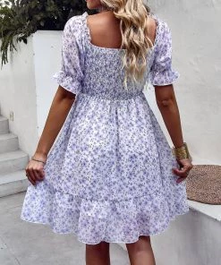 DY MONTA MINI DRESS - LILAC FLORAL New In Clothing