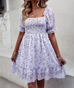 DY MONTA MINI DRESS - LILAC FLORAL New In Clothing