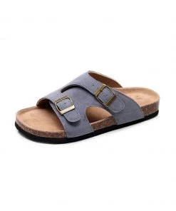 GLF Maibulun | Grey Mauve Criss Cross Wrap Suede Sandals Slides New In Shoes