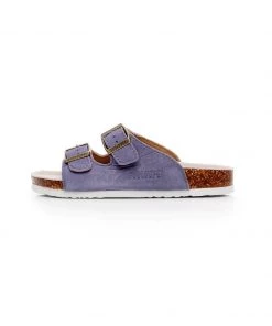 GLF Maibulun | Mauve Double-Buckle Wide-Strap Suede Leather Sandals NEW ARRIVALS