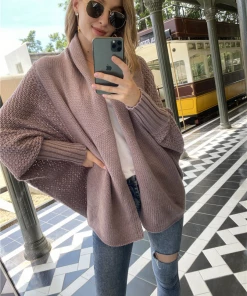 MY Smaibulun | Mauve Batwing Easy On Cardigan