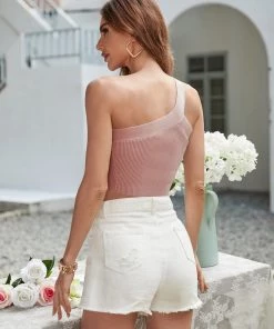 MY NEW ARRIVALS JORDYN KNIT CROP TOP - MAUVE