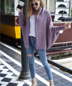 MY Smaibulun | Mauve Batwing Easy On Cardigan