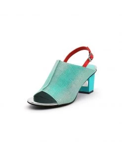 Jady Rose JadyRose | Chunky-Heel Leather Sandal - Mint