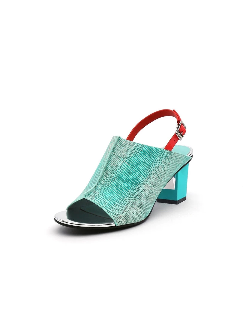 Jady Rose JadyRose | Chunky-Heel Leather Sandal - Mint 1 Jady Rose JadyRose | Chunky-Heel Leather Sandal - Mint
