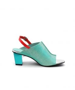 Jady Rose JadyRose | Chunky-Heel Leather Sandal - Mint