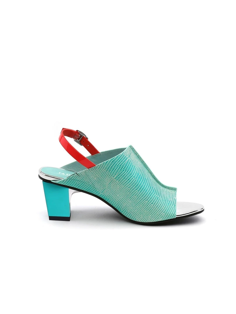 Jady Rose JadyRose | Chunky-Heel Leather Sandal - Mint 2 Jady Rose JadyRose | Chunky-Heel Leather Sandal - Mint
