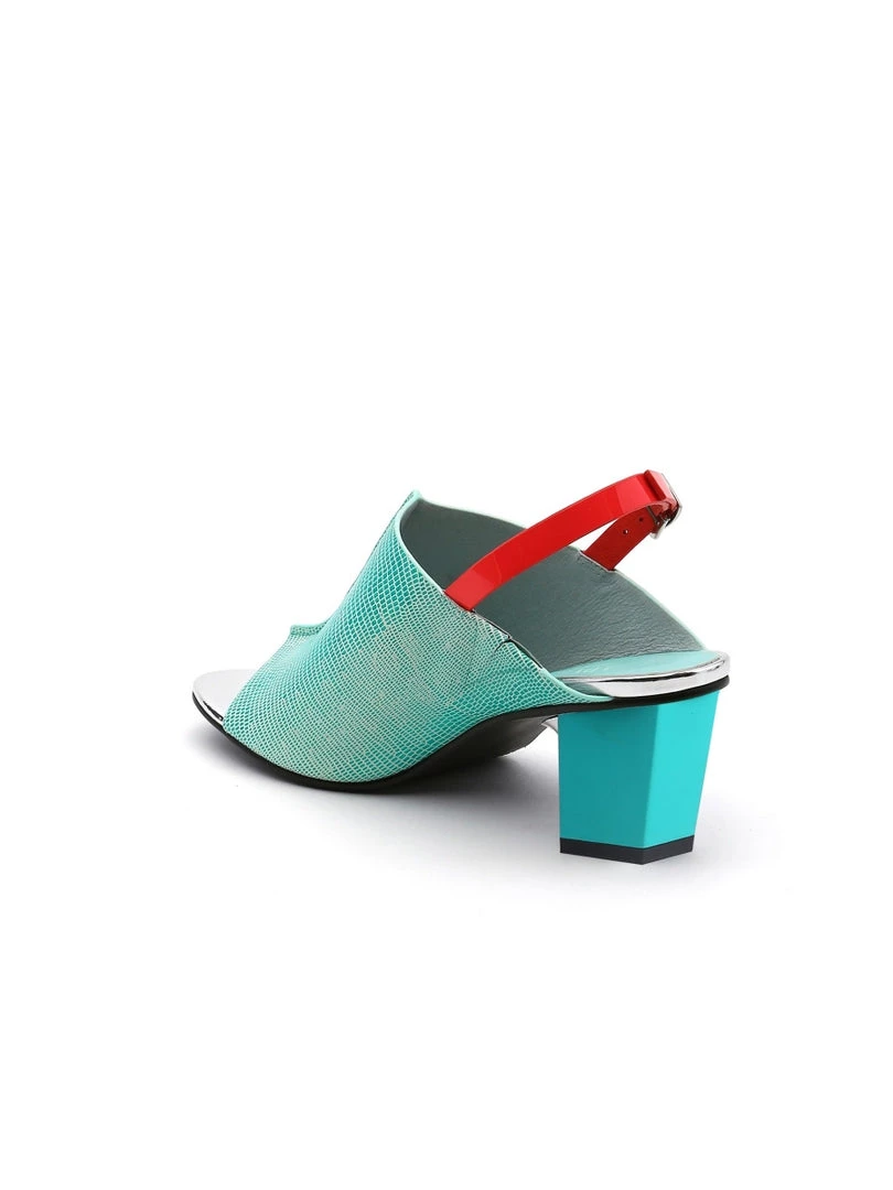Jady Rose JadyRose | Chunky-Heel Leather Sandal - Mint 4 Jady Rose JadyRose | Chunky-Heel Leather Sandal - Mint
