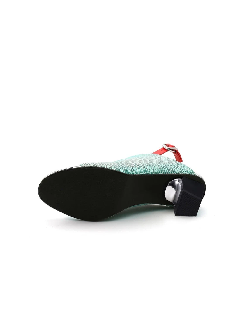 Jady Rose JadyRose | Chunky-Heel Leather Sandal - Mint 6 Jady Rose JadyRose | Chunky-Heel Leather Sandal - Mint