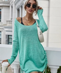 MY NEW ARRIVALS Smaibulun | CASTAWAY Low Open Back Knit Dress - Mint Green