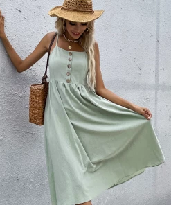 BFZY LINDSAY Linen Blend Dress - Mint Green NEW ARRIVALS