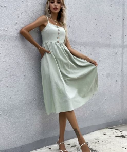BFZY LINDSAY Linen Blend Dress - Mint Green NEW ARRIVALS