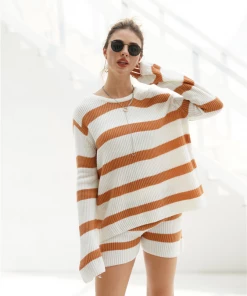 MY New In Clothing Smaibulun | MARGO Lace-Up Back Top & Shorts Knit Set - Mocca